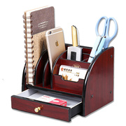 木质笔筒办公用品多功能，桌面笔筒文具，创意时尚收纳盒笔架摆件