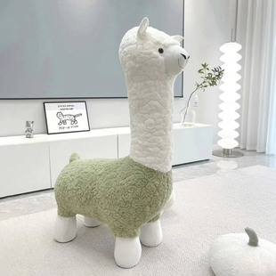 超大创意羊驼凳子动物坐凳落地家具摆件客厅装饰乔迁新居搬家礼物