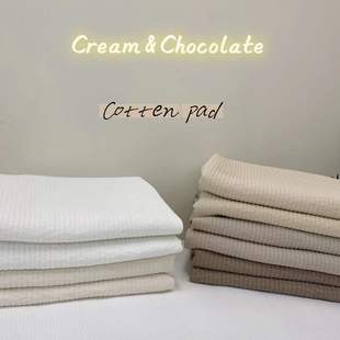 韩国ins纯棉绗缝加厚床单 式奶油黄床盖两用百搭柔软 枕套简约A42