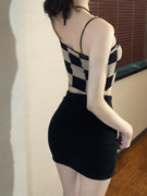 黑色包臀半身裙女夏季辣妹超性感短裙紧身高腰弹力显瘦一步打底裙