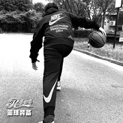 aj飞人裤子男纯棉，宽松卫裤运动情侣，束脚长裤秋冬篮球裤
