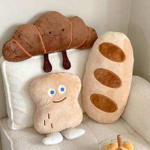 巧克力曲奇饼干抱枕可爱面包毛绒公仔法棍玩偶靠枕创意床头靠垫