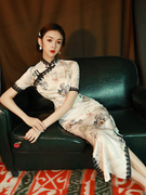 老上海旗袍2024年中国风女装民国复古改良版年轻款连衣裙夏季