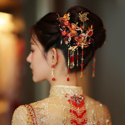 水舞u1511新娘头饰中式红色，古装套装结婚礼，秀禾礼服旗袍发饰