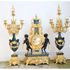 古典钟表仿古机械，座钟老式蜡烛台欧式老式家居装饰纯铜蜡烛台