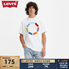 levi's李维斯(李维斯)2023夏季男士白色宽松短袖t恤logo印花街头风