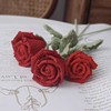 毛线红色玫瑰花朵手工，编织巨型永生花，针织仿真粉色单支玫瑰花成品
