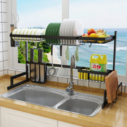 定制不锈钢水池上方碗筷沥水架，台面碗碟收纳架多功能厨房水槽置物