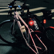 山地自行车夜间骑行尾灯，警示灯爱心充电款复古单车装饰配件装备