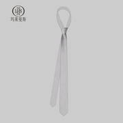 休闲领带男学院风韩版窄款手打西装衬衫装饰女银灰色潮流简约5cm