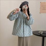 羽绒服女短款2023冬季韩版设计感流苏泡泡袖白鸭绒小香风外套