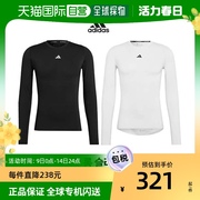 韩国直邮Adidas Techfit 长 袖子 T恤 HK2336 黑色/HJ9926 白