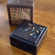 红木贝壳手镯包装盒翡翠玉石收藏木质中式首饰手串收纳盒