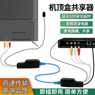 NU101广电 IPTV有线 高清数字电视机顶盒共享器 AV信号转RJ45网线