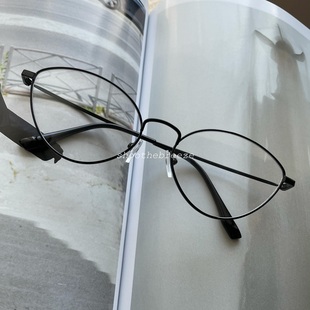 STB 复古vintage猫眼镜框黑色金属框架平光眼镜 男女适用