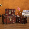 欧式复古盒子木质方形首饰盒木制复古箱子做旧道具收纳储物工艺品