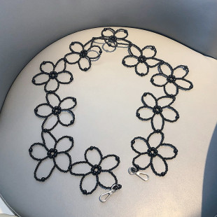 花朵链条包包配饰珍珠五瓣花，包链斜挎个性，编织diy手工串珠材料包