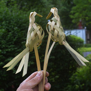 手工竹编趣味鸟可涂鸦工艺品，摆件空间装饰品diy手工道具