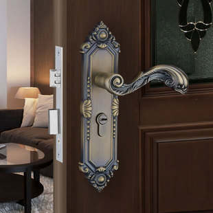 青古铜欧式锁具室内卧室房门锁古三件套门锁双舌通用型孔距F163