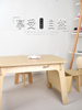 实木原木设计简约儿童，宝宝桌椅组合收纳桌积木桌学习桌玩具桌