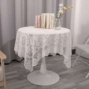 ins风潮镂空文艺蕾丝桌布，简约创意浅色茶几，布小清新复古美式地毯