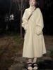 反季白色羊绒呢子大衣女2023秋冬高级感气质立领加厚毛呢外套