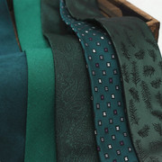 墨绿色领带男正装商务复古休闲骚气女窄版花纹纯色绿色格子棉麻