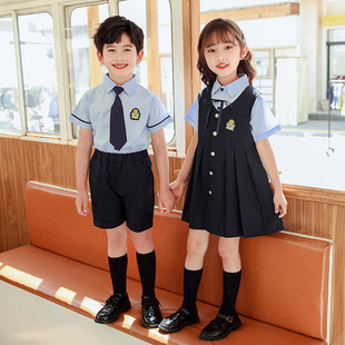 儿童校服英伦风套装小学生班服夏装幼儿园夏季园服毕业照服装短袖