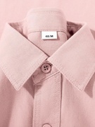 100%棉衬衣2024年春装，洋气粉红色纯棉长袖衬衫，女法式气质上衣