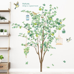 北欧大树植物自粘墙贴客厅玄关，沙发背景床头，衣柜创意装饰贴纸壁画
