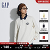 gap男装春秋logo宽松衬衫，领长袖t恤美式潮流，高级学院风上衣773162