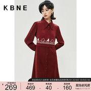 红色连衣裙kbne2023秋冬今年流行漂亮针织套装裙