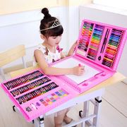 儿童水彩笔绘画套装礼盒画笔蜡笔，小学生美术用品画板彩铅蜡笔组m