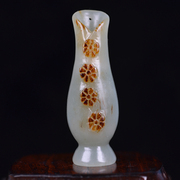 新疆和田玉籽料挂件天然真皮苏工摘巧精雕玉瓶雕件玉壶复古中国风