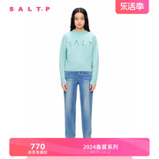 salt.p可颜2024春糖果色，baby蓝钉珠，羊毛狐狸绒毛衣毛针织衫