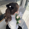 韩版儿童发圈经典酒红蝴蝶结马尾粗皮筋公主顶夹小女孩网红发卡头