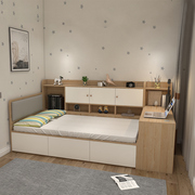 小户型儿童床带书桌架一体多功能组合储物床1.2米单双人床省空间