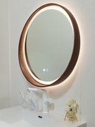 北欧圆形浴室镜子卫生间洗漱台梳妆化妆玄关装饰壁挂圆镜子挂墙式