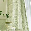 美式复古绿色田园风窗帘，2024卧室客厅，飘窗半遮光棉麻清新门帘