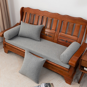 加厚海绵亚麻实木沙发坐垫四季防滑红木质长椅垫可拆洗沙发坐垫子