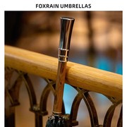 foxrain复古伞男自动木柄，高级感雨伞长柄大号双人，贵族伞定制logo