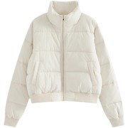 白色短款羽绒棉服女2023年冬季韩版修身立领面包，服小个子棉衣外套