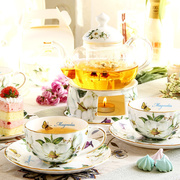 水果茶壶套装家用花茶杯，茶具套喝茶瓷蜡烛，加热煮花草下午茶杯欧式
