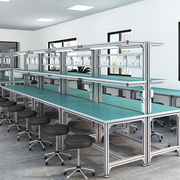 铝合金型材防静电车间双面工作台操作台线电子检验打包台桌子