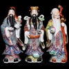 景德镇雕塑瓷厂厂货瓷器，手绘重工粉彩，福禄寿三星摆件居家陶瓷