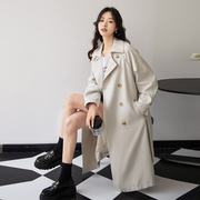 风衣外套女2023年春秋女装韩版中长款小个子英伦风高级感大衣