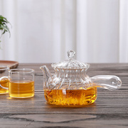 把侧玻璃花茶壶茶具家用泡茶壶南瓜壶可加热煮茶器过滤水壶