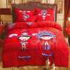 1.8m高档婚庆纯棉四件套床单被套喜被新婚大红色婚房全棉卡通床上