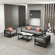 简约现代办公室商务套装，沙发接待室会客区单人三人，位沙发茶几组合