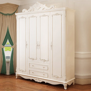 欧式衣柜卧室三四五门，组合收纳柜经济型推拉门白色，实木大衣橱家用
